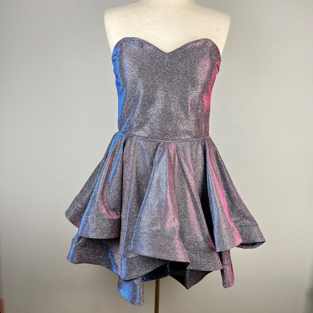 Blondie Nites by Stacy Sklar Dress Juniors 13 Glitter Sparkle Iridescent Formal
